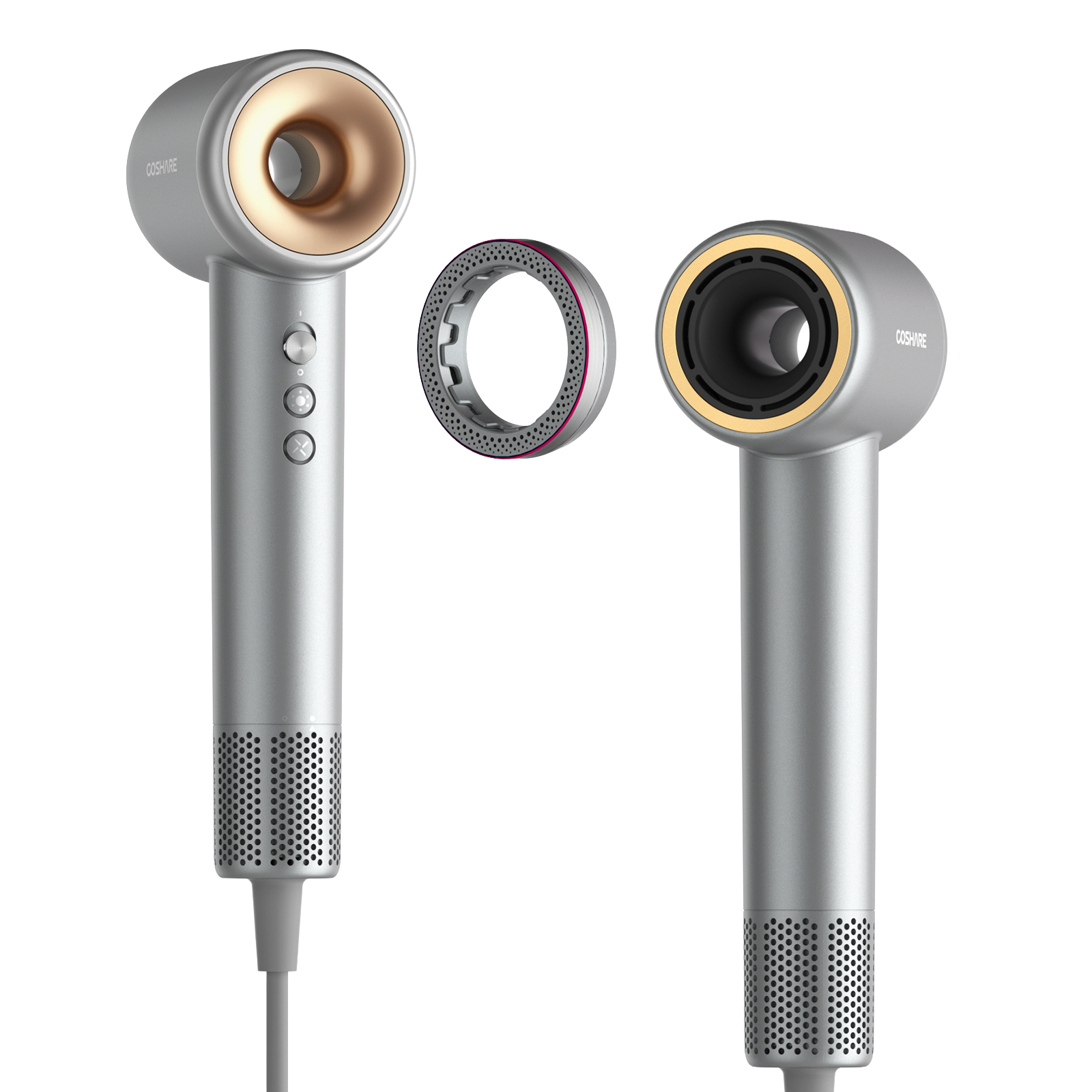 Coshare HD10E Pearl White-föhn-Haardroger met ionische technologie - 3 warmtestanden